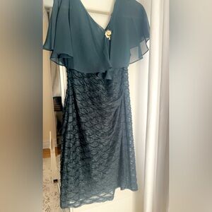Connected Apparel Dark Green Asymmetrical Dress